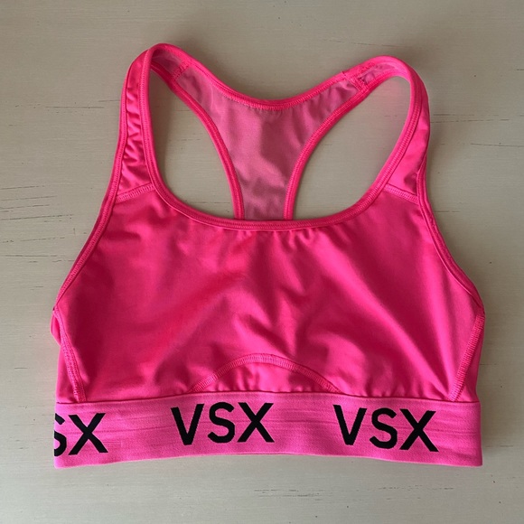 Victoria’s secret hot pink logo racer back sports bra - Picture 3 of 6